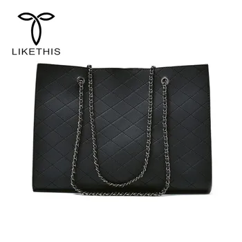 

Woman Shoulder Bag Large Quilted Chain Ladies Luxury PU Leather Handbag Plaid Casual Tote Female Crossbody Messenger Bag 6194-1