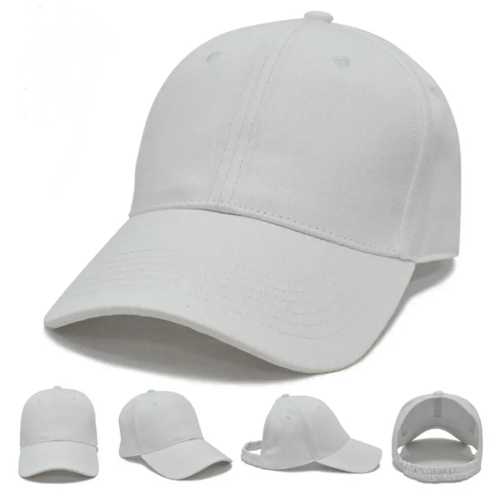 

Women Adjustable Ponytail Cap Messy High Buns Cotton Baseball Hat Sport Baseball Caps Red White Black
