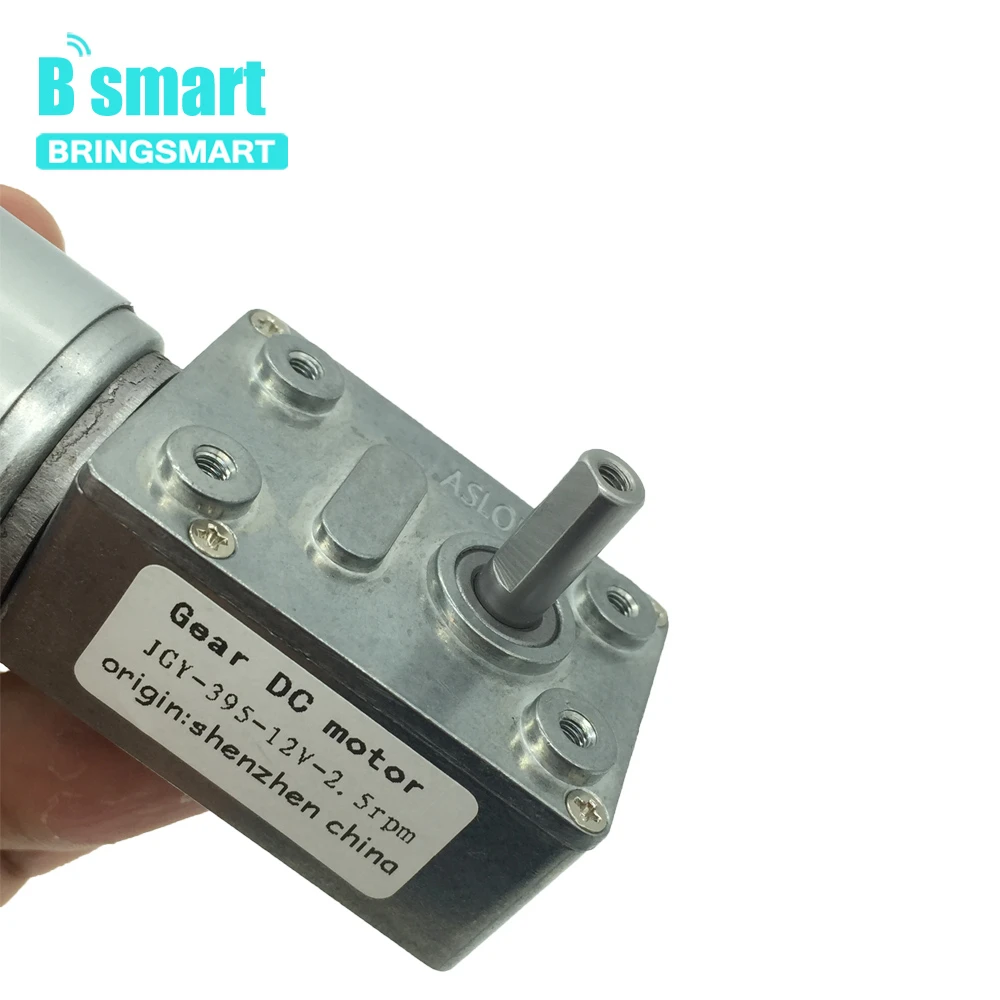 

Bringsmart High Torque DC Worm Motor JGY-395 12v Low Speed 2.5rpm Mini Reducer Self Locking Gearbox 201rpm Electic Machine DIY
