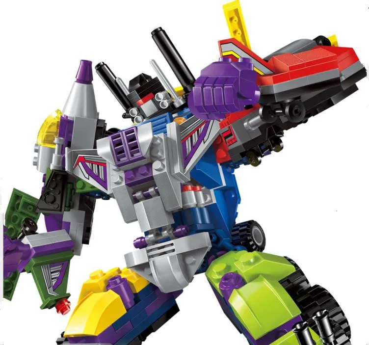 

New Super Heroes Transformation Robot Figures Building Bricks Mech Ares Model 6 in 1 Bricks Sets Toy for Children