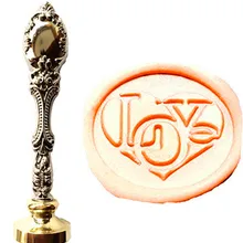 Винтажные любовные сердца изображение на заказ логотип роскошный воск печать штамп латунь павлин металлической ручкой подарочный набор