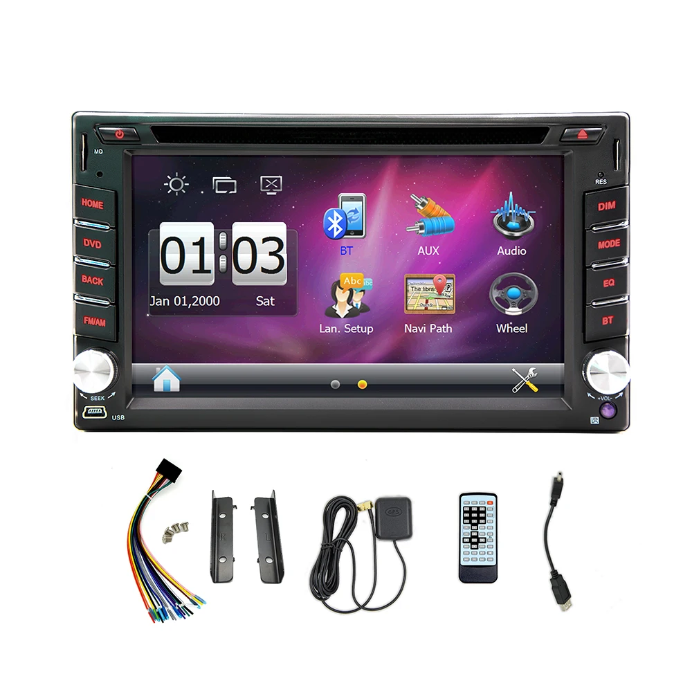 Best 2 Din Car Radio GPS Android Car Stereo Bluetooth Touch Screen Autoradio USB SD iPhone iPod MP3 TV In Dash Car DVD Player 27