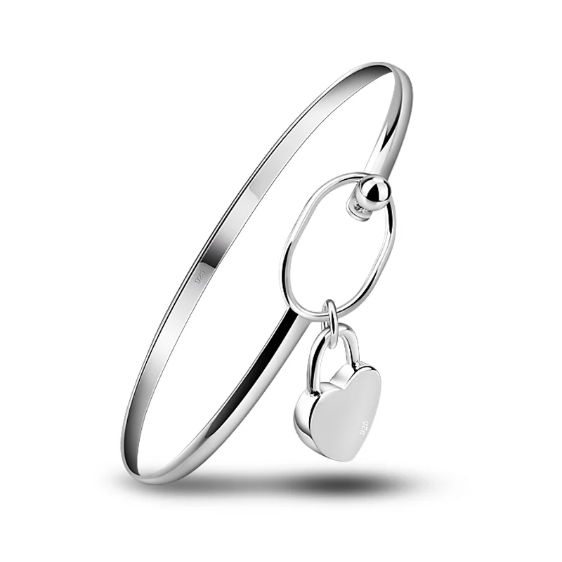 

Fashion lady's 925 sterling silver Heart bangleRomantic silver bangle