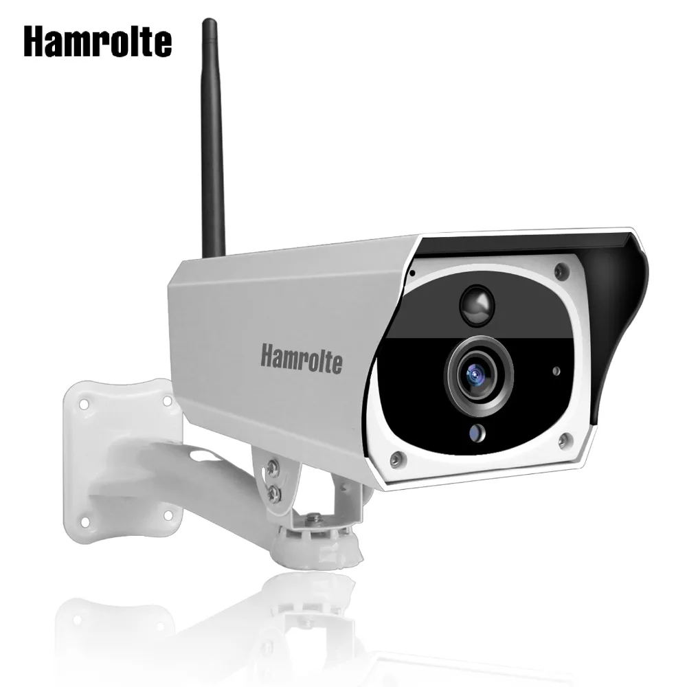 

Hamrolte Solar Wifi Camera HD1080P Outdoor Wireless Solar IP Camera Buit-in 6800mAh Battery Waterproof Two-Way Audio PIR Motion