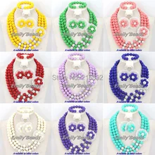 Сказочные нигерийские коралловые бусины ювелирные изделия Африканский Свадебный ожерелье Серьги Комплекты ювелирных браслетов CJ341