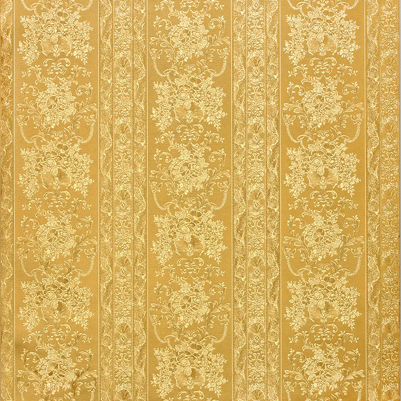 European Luxury Dold 3D Striped Wallpaper Luxury Damascus Background Wallpaper Roll Living Room Bedroom Wallpaper PVC Wall Paper
