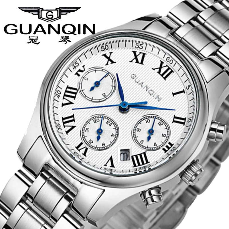 

GUANQIN Watch Women Sapphire Fashion Luxury Ladies Quartz Wristwatches 30m Waterproof Steel Dress Women Watches relogio feminino