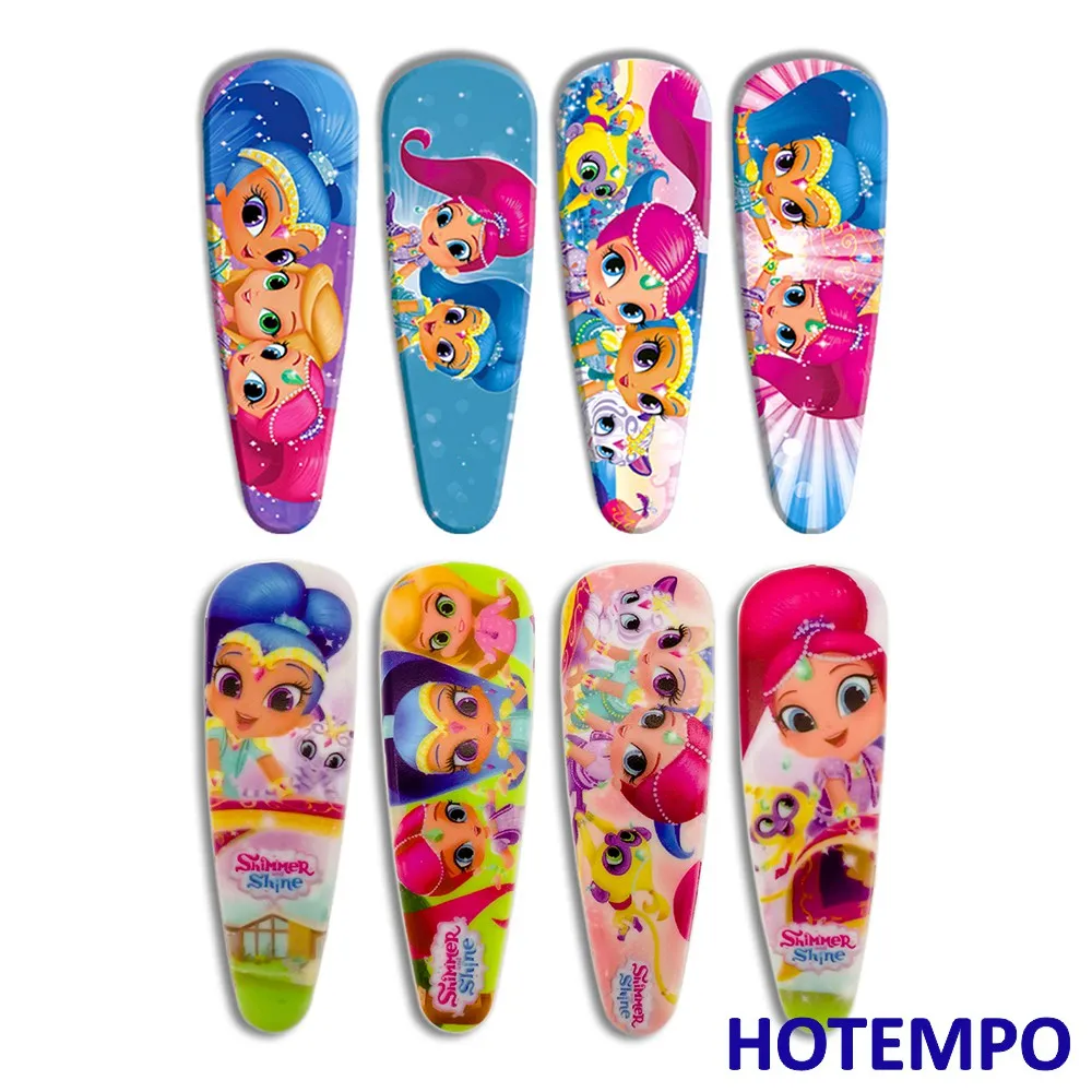 

8pcs Shimmer and Shine Hair accessories Hair Pins BB Hair Clips for Baby Girls Gift Hairpins