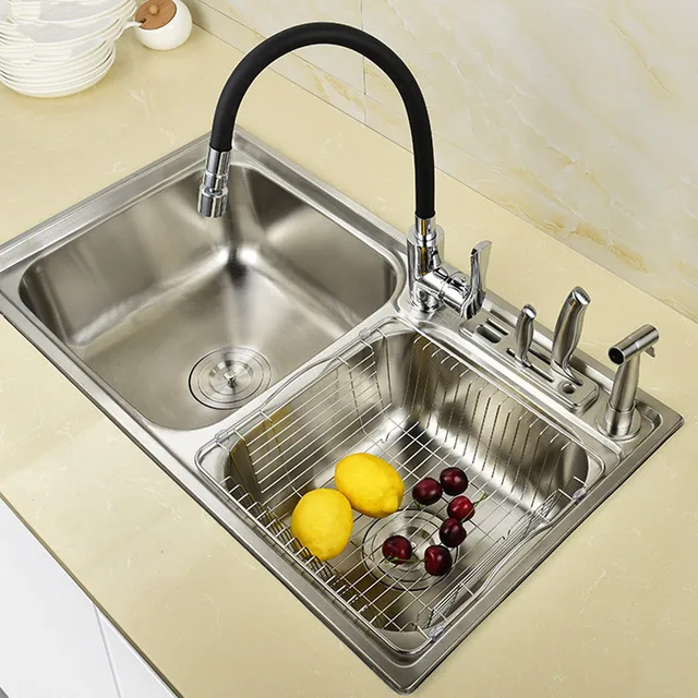 304 stainless steel blade double bowl basin kitchen sink Wash bowl tub