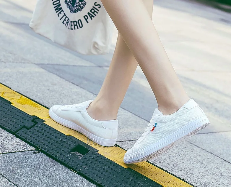 QQ20180629-190100.Women Casual Shoes 2018 Spring Autumn Mesh+Soft Leather Women Shoes Fashion Women Flats Breathable Women Sneakers