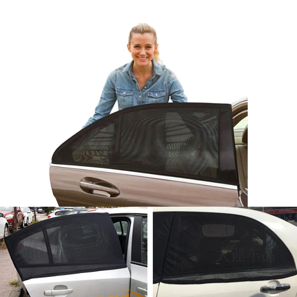 

2Pcs Black Car Curtains For Front Side Window Sunshade UV Protection Auto Interior Accessories Multifunction Car Sun Shade