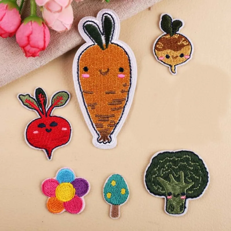 

Food Vegetable Patch Embroidered Patches For Clothing Iron On For Close Shoes Bags Badges Embroidery
