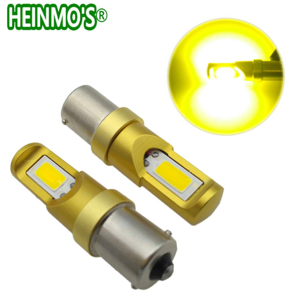 

20W Amber Yellow COB 1156 7506 7528 BA15s P21W LED Bulbs No Resistor Required For Front Turn Sign Lights DRL Brake Stop Lamp