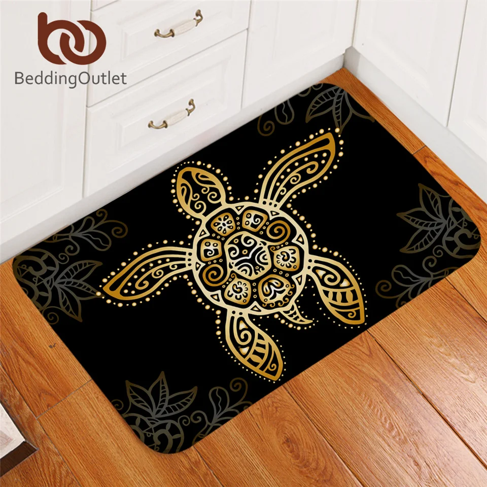 

BeddingOutlet Turtle Area Rug Golden Tortoise Bathroom Mat Luxury Animal Carpet Bohemian Yellow Doormat Outdoor Dropship 40x60cm