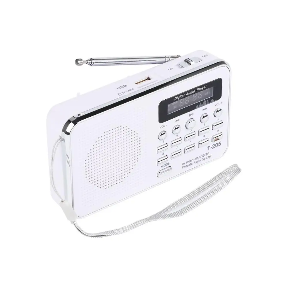 Новый T205 Портативный ЖК дисплей цифровой fm радио mp3 плеер мини музыкальный