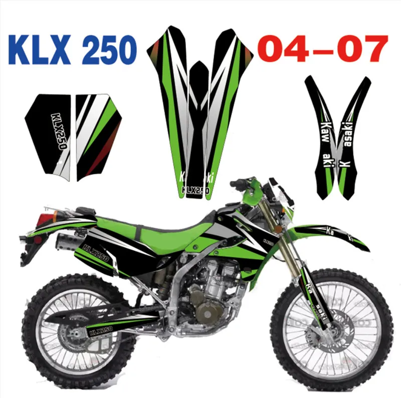 Мотоцикл Велосипед Графика фона наклейки для Kawasaki KLX250 KL250X KLX 250 2004 2003 2004 2005 2006 2007