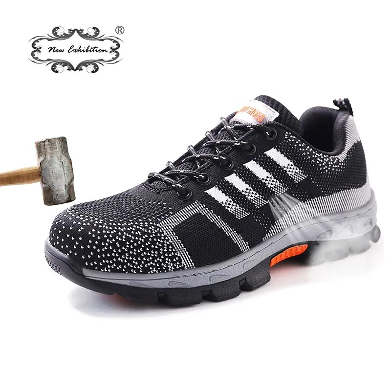 Acheter Nouvelle exposition Hommes Embout D acier Chaussures De Sécurité Au Travail Respirant hommes chaussures sneakers Anti piercing anti slip portable Protection chaussures