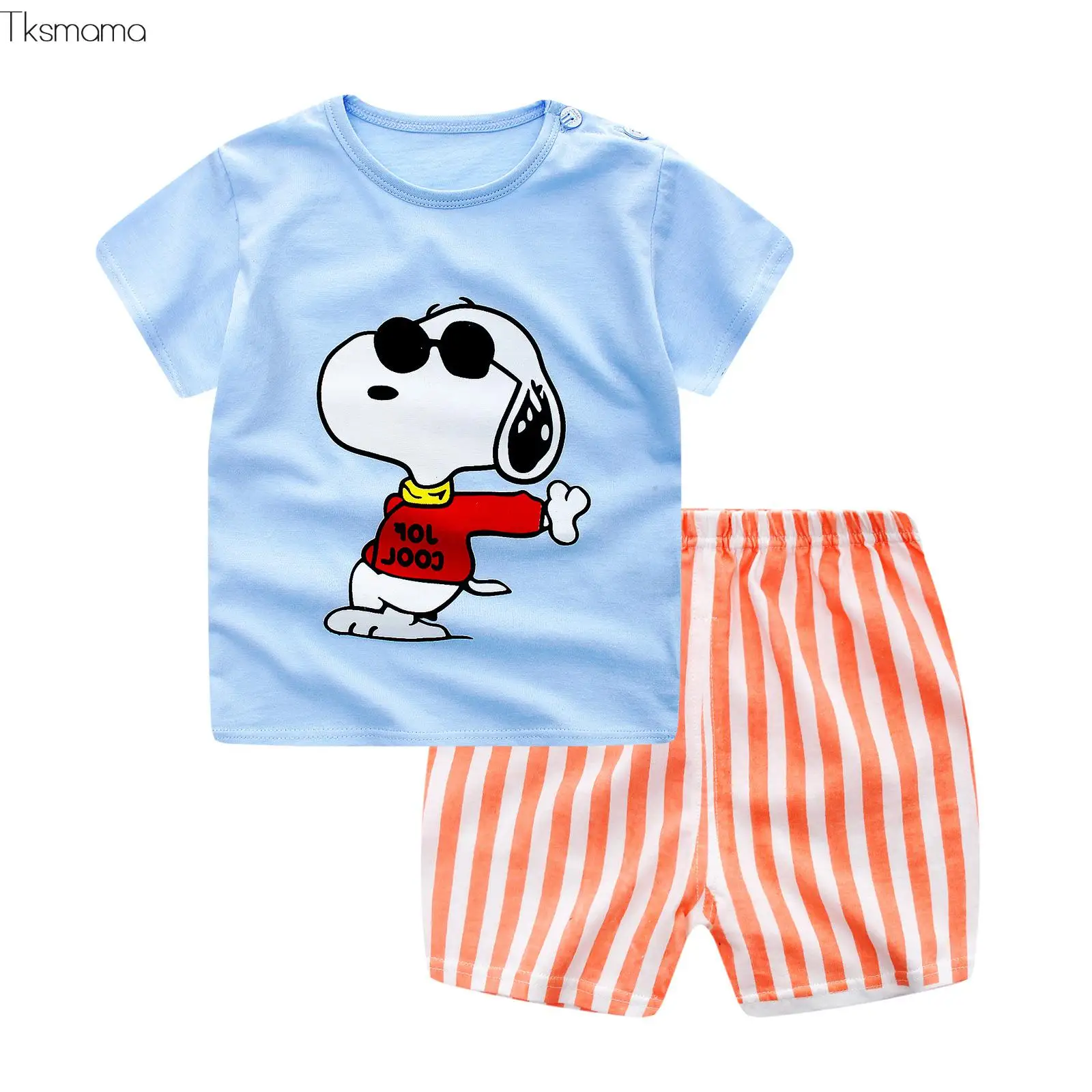 

Casual Striped Cartoon Character Clothing Unisex Newborn Clothes Pullover Girl Boy Infant Outfits
