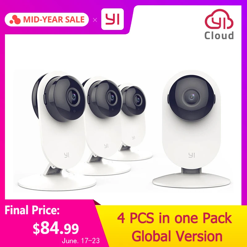 YI 4pc Home Camera 720P Wireless IP Home Security ...