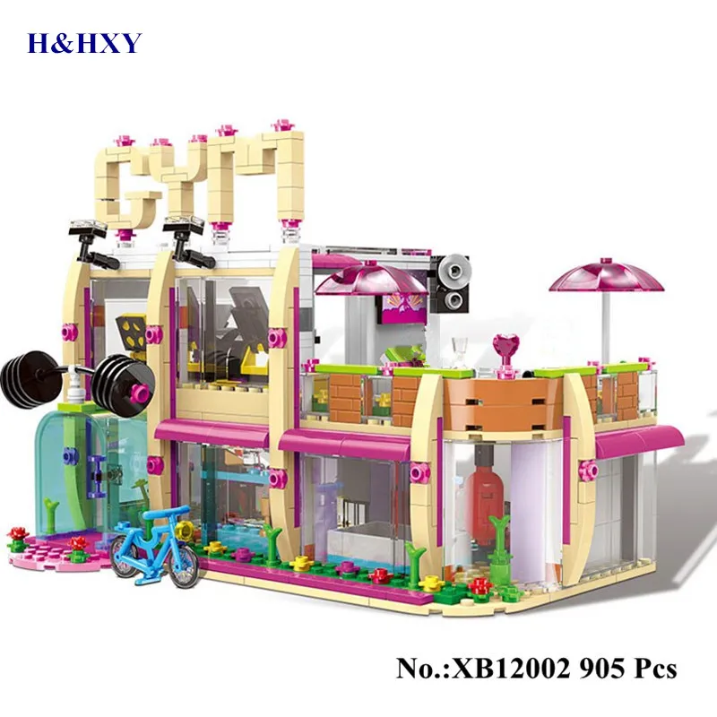 

H&HXY IN STOCK XB12002 905Pcs City Girl Series The Gym Club Set Building Blocks Bricks Toys legoinglys Model For Children Gifts