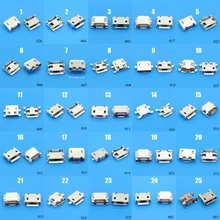 Conector Micro USB de 5 pines para Samsung, Lenovo, Huawei, Lenovo, Meizu, Xiaomi, Oppo Vivo, 25 modelos, 25-100 unidades