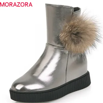 

MORAZORA 2020 big size 34-43 ankle boots women round toe winter snow boots simple zipper comfortable platform shoes woman