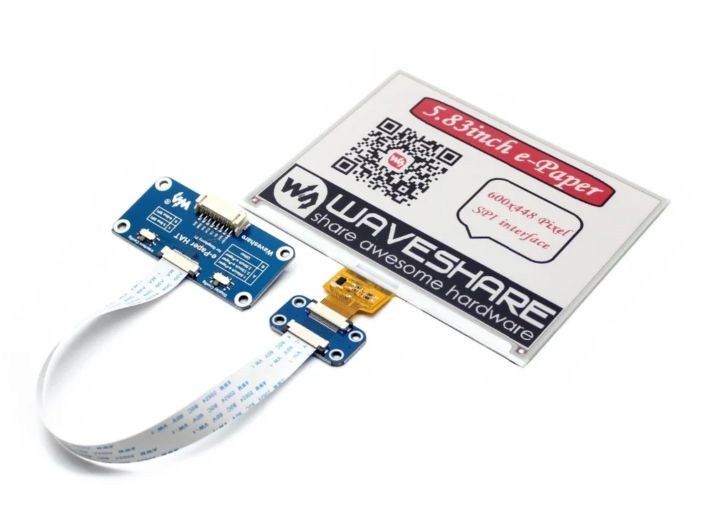 Дисплей E Ink Waveshare 600x448 5 83 дюйма для Raspberry Pi красный/черный/белый трехцветный