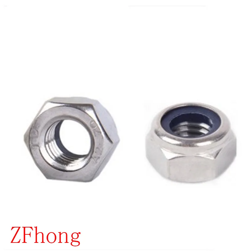 

50pcs DIN985 M2 M2.5 M3 M4 M5 M6 Stainless steel 304 Nylon lock nut Insert Locking nuts