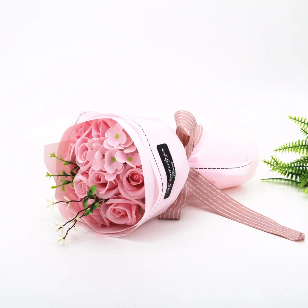 Искусственная Цветочная подделка цветы мыло Роза декоративные цветы для свадьбы День рождения День Святого Валентина Подарочная коробка Роза