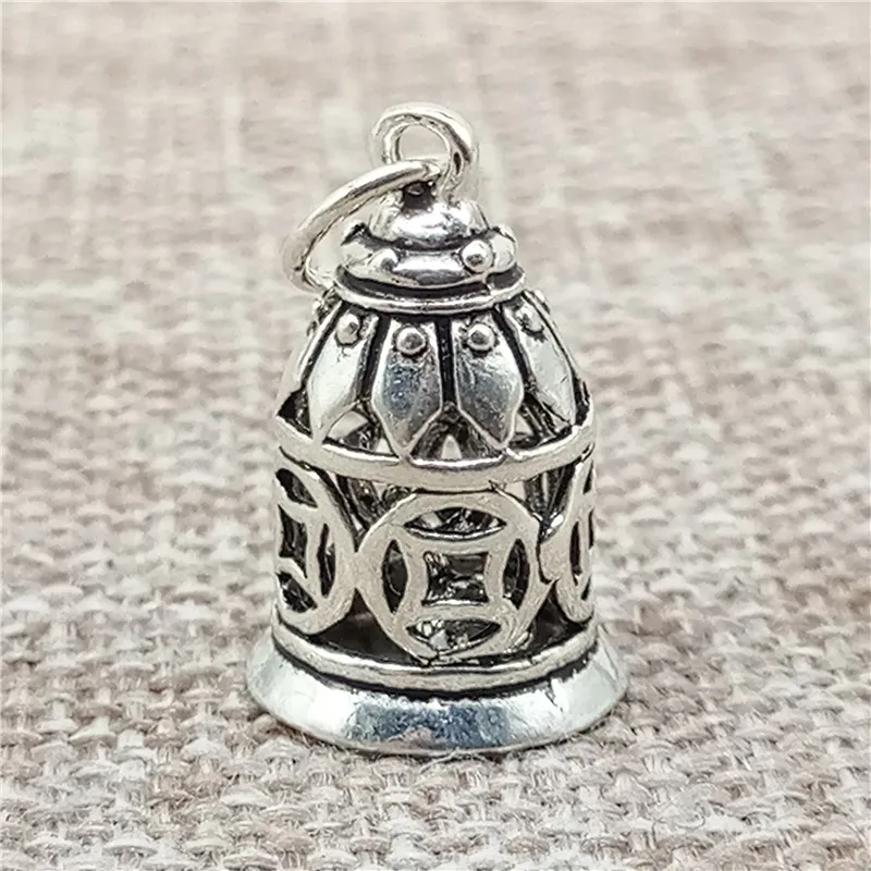 

2 Pieces of 925 Sterling Silver Coin Bell Charms Pendants for Bracelet Necklace