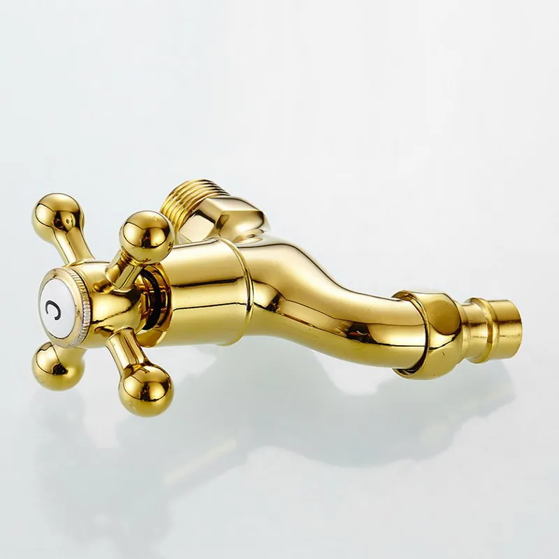 Golden Luxury Wall Mount Decorative Outdoor Garden Faucet Washing Machine Faucet Bathroom Mop Faucet Bibcock Tap KD062 Golden Luxury Wall Mount Decorative Outdoor Garden Faucet Washing Machine Faucet Bathroom Mop Faucet Bibcock Tap KD062