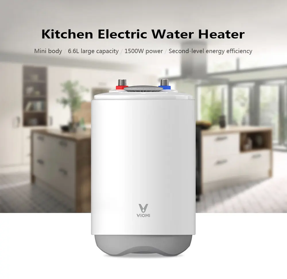 

Xiaomi viomi Water Heater VIOMI DF01 Portable Electric Water Heater Fr Kitchen Bathroom 6.6L 1500W IPX4 Waterproof Small Size