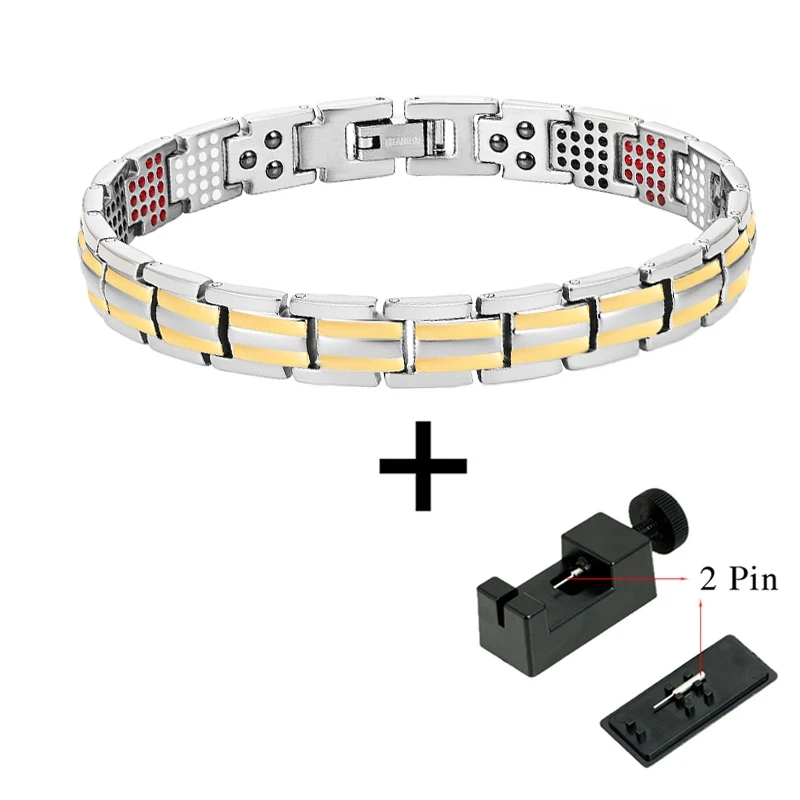 Горячая Распродажа, магнитный браслет для здоровья для женщин, чистый титан, 258 шт., 4 в 1, магниты, отрицательные ионы, германий, дальние инфракрасные браслеты - Окраска металла: 10291 And Tool