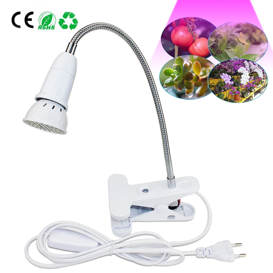 

LED Growing Lamps Grow Light 4W 8W 18W Growing Lights Phyto Lamp E27 AC85-265V with Clip Fitolampy for Plants Hydroponic System