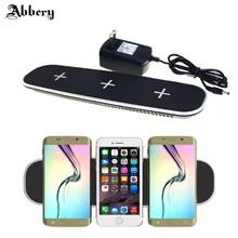 Abbery QI Wireless Charger for iphoneX 7plus Ultra-thin 12V/3A 3 in 1 QI Wireless Charger Charging Pad with USB Charging Adapter