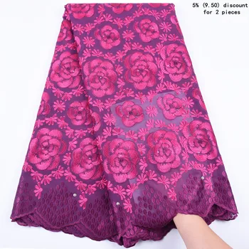 

Swiss Voile African Dry Lace Fabric Switzerland Cotton High Quality Embroidery African Lace Fabric For Party Dress 5 Yards A1681