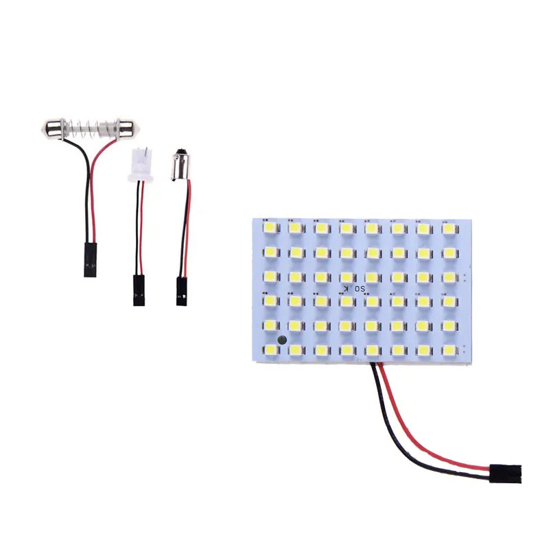 2x салон автомобиля транспортного средства Панель света 48 SMD светодиодный T10 Уникальные привлекательные футуристическая купольная лампа белый@ 11116