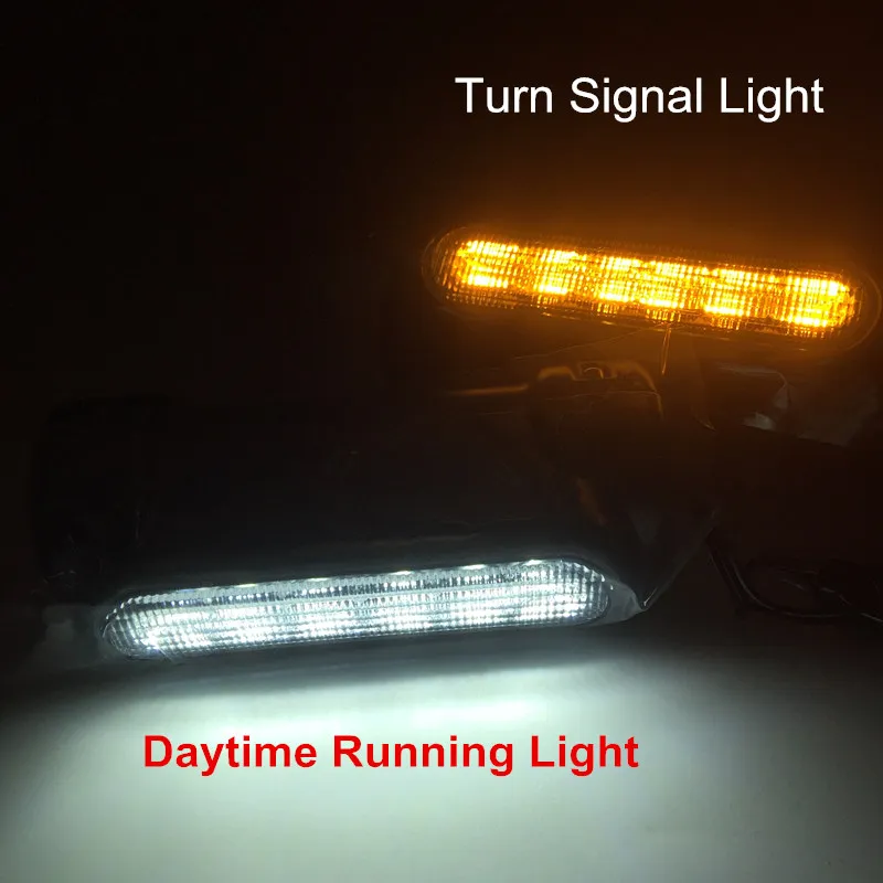 Motorcycle Highway Bar Switchback Turn Signal Light White Amber LED For