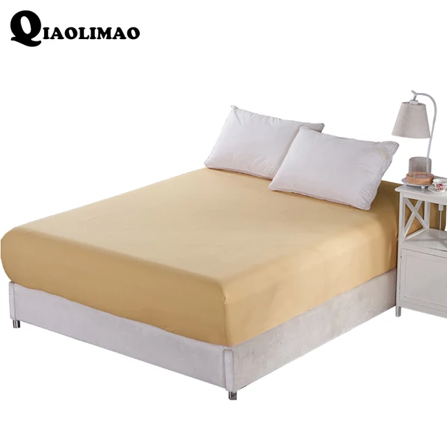 $US $7.73  100% Polyester Fitted Sheet Mattress Cover Solid Color With Elastic Band Bedding Linens Sanding Bed