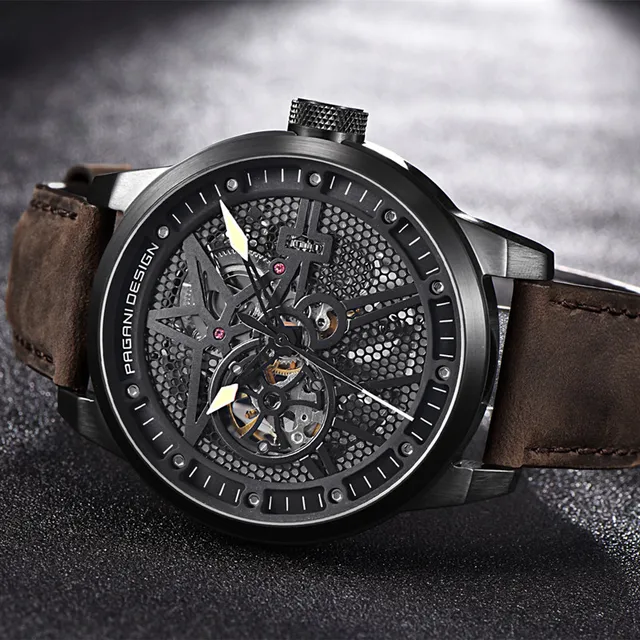 Fashion Pagani Leather Tourbillon Watch 3