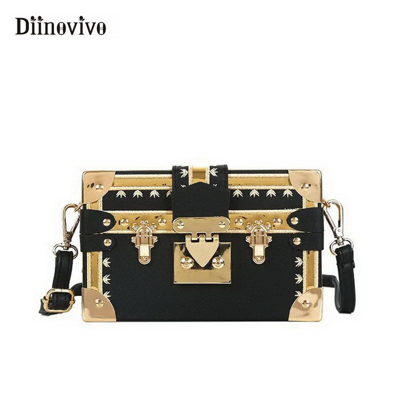 

DIINOVIVO Fashion Luxury Handbags Women Bags Designer Small Box Bag Rivets Female Handbag Party Shoulder Messenger Bag WHDV0897