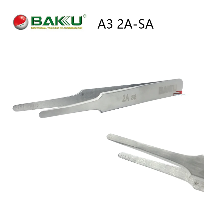 

BAKU 2A-Sa Broad Tips Precision High Quality Tweezers Swiss Stainless Steel Anti-static Tweezers Repair Multi Function Tool