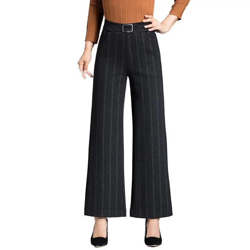 2019 New Spring/Autumn Plaid Pants High Waist Full Length