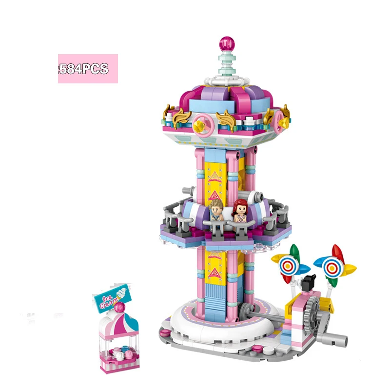 Детские строительные блоки игрушки совместимые с Legoingly city jumping machine детский парк