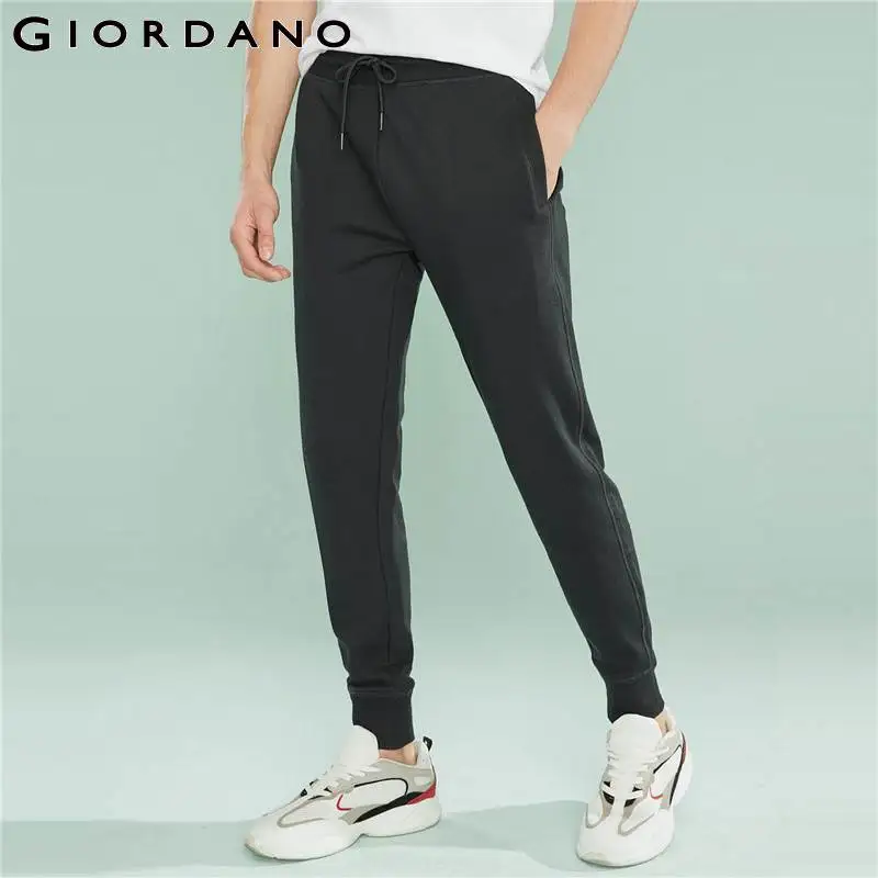 Giordano Men Joggers Pants French Terry Solid Color Jogger Pants ...