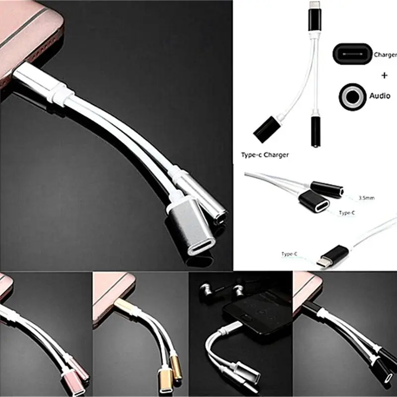 

USB TYPE-C to 3.5 audio cable TYPE-C headset cable TYPE-C phone charging adapter