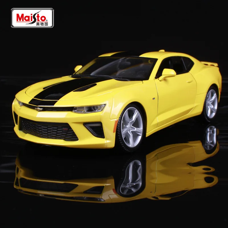 

1:18 Die-cast Alloy Large Car Models Collection mkd3 Home Decor Craft Children Vehicle Toys for Chevrolet Camaro SS yellow bee