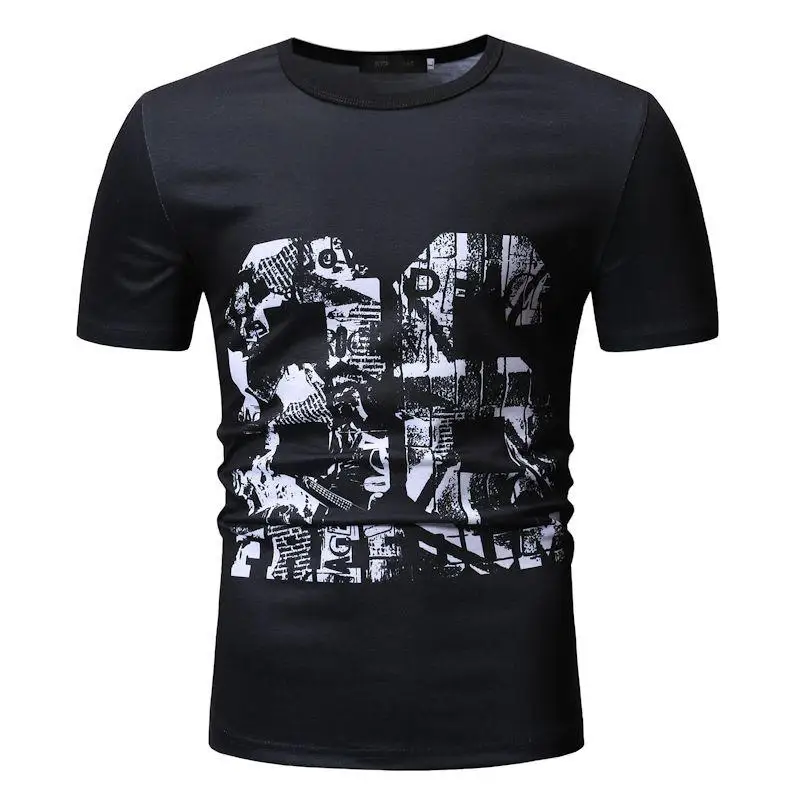 

T Shirt O-neck Streetwear Loose Hawaiian T Shirts Men's Clothing Social Summer Tops Tees Short sleeve Letter print White black