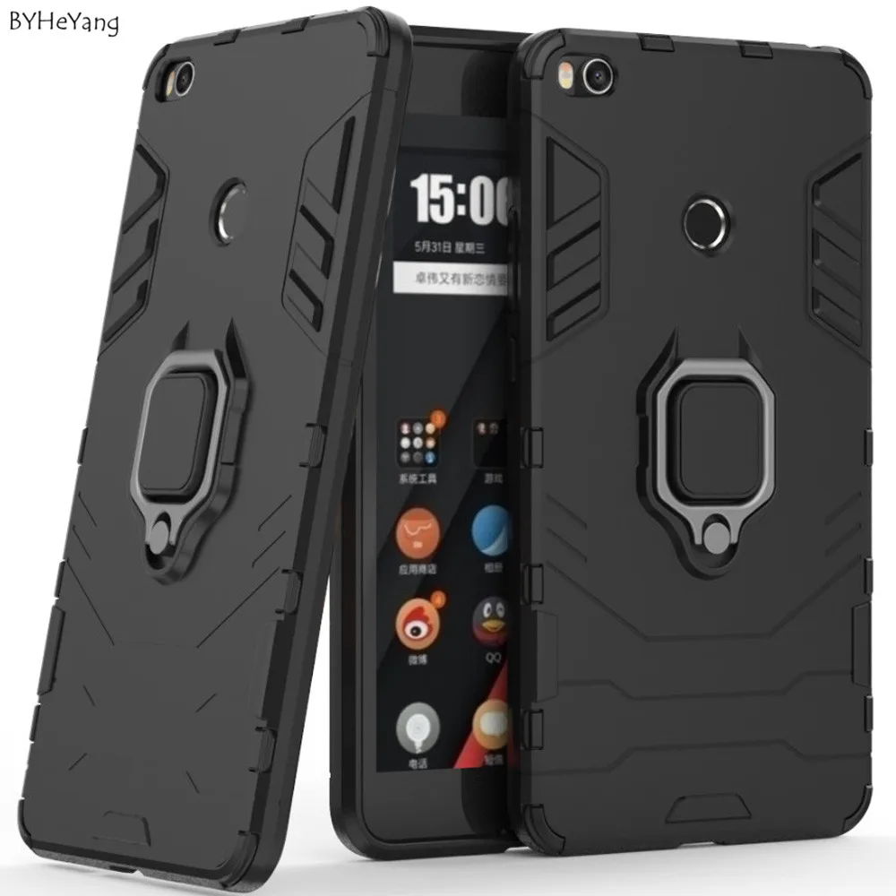 

BYHeYang Mi max 2 Case Magnetic Ring Adsorption Cases for Xiaomi mi max 2 Cover Soft TPU Car Stand Case mi max 2 Bumper Shell