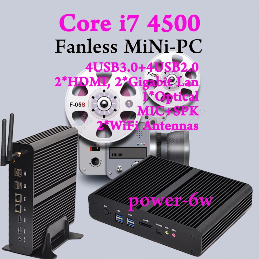 Graphique HD 4500 Mini PC Windows 2 HDMI SD Carte 4 K HTPC Mini Itx Micro